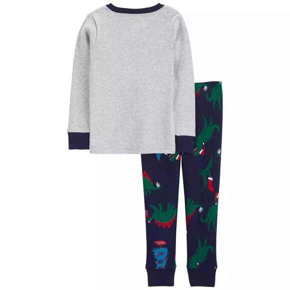 NEW Carter's 4 Piece Cotton Snug Fit Christmas Santa Claus Reindeer Dinosaur Pjs - Picture 3 of 8